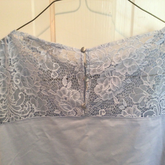 Anne Fontaine Light Blue Lace Short Sleeve Top - Picture 5 of 12